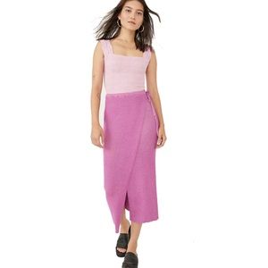 Free People Better Days Midi Skirt in Pink/Rose